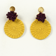 Yellow & Purple 'iraca' / Bronze 24k Colombian gold plated stud