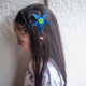 Blue iraca - green beads L 9.5cm