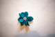 Aqua iraca - pink & blue beads L 7.5cm