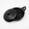 La Chamba Black Clay Sauté Pan with Lid Ethical and Sustainable Black Clay