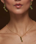 Colombian Raw Emerald Drop Earrings | 24k Gold-Plated — Casa Bonita
