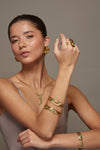 Colombian Raw Emerald Cuff Bracelet | 24k Gold-Plated — Casa Bonita