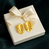 Luxe 24k Gold-Plated Bronze Monstera Earrings Ethically and Sustainably Sourced