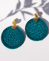 Iraca Palm Handwoven 'Luxe' Statement Round Earrings Ethically and Sustainably Sourced