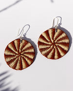Luxe Handwoven Iraca Palm Earrings with Sterling Silver Hooks – Round Design