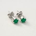 Colombian Certified Emerald Stud Earrings | Sterling Silver 925 — Casa Bonita