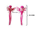 Pink bird-shaped brooch with measurements 