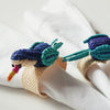 handwoven blue toucan napkin rings