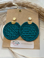 Artisan Handwoven Iraca Palm Handwoven Statement Round Earrings Ethically and Sustainably Sourced Vegan Iraca Palm Earrings