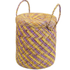Iraca Palm Handwoven 'Luxe' Storage Basket With Lid Ethically and Sustainably Sourced