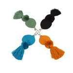 Artisan Hand Crocheted Wayuu Disc and Pom-Pom Keyrings Ethically and Sustainably Sourced Vegan Wayuu Keyrings