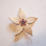 Artisan Handwoven Iraca Palm Flower Brooches Ethically and Sustainably Sourced Vegan Iraca Palm Flower Brooches