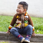 Artisan Hand Appliqued and Embroidered Nature and Animals Kids Cardigans Size 0-2 Ethically and Sustainably Sourced Vegan Kids Cardigans