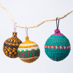 Artisan Handwoven Iraca Palm Christmas Baubles Ethically and Sustainably Sourced Vegan Iraca Palm Christmas Baubles
